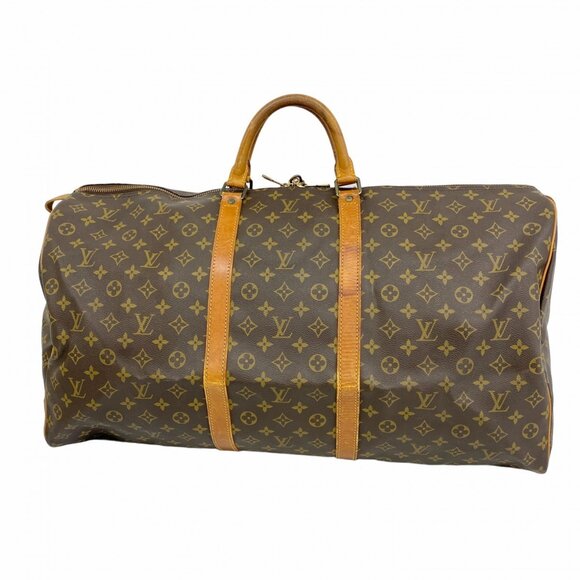 LOUIS VUITTON Brown Monogram Keepall 60 Boston Bag